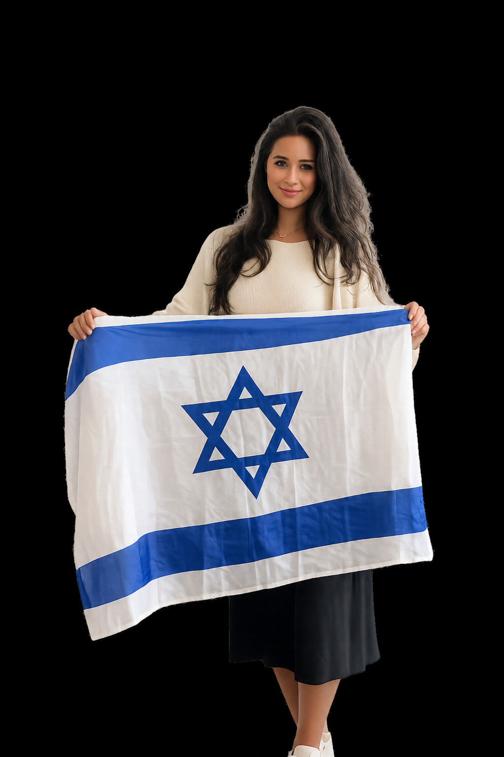 Woman holding an Israeli flag